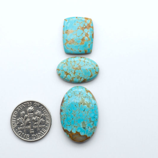 Number 8 Turquoise Cabochons have been selected for their quality and unique appearance. Don't miss the chance to add a one-of-a-kind piece to your collection.