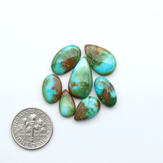 Sonoran Mountain Turquoise showcases a stunning blend of blue and green hues and natural patterns that make it a must-have for any jewelry collection.