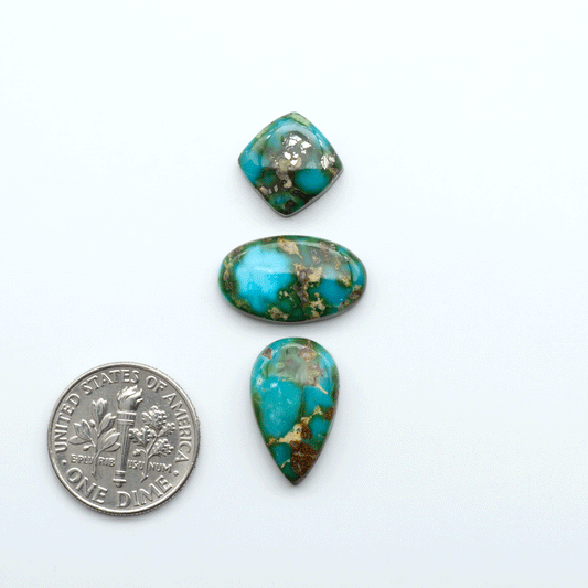 Sonoran Mountain Turquoise showcases a stunning blend of blue and green hues and natural patterns that make it a must-have for any jewelry collection.