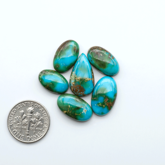 Sonoran Mountain Turquoise showcases a stunning blend of blue and green hues and natural patterns that make it a must-have for any jewelry collection.