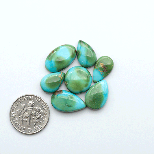 Sonoran Mountain Turquoise showcases a stunning blend of blue and green hues and natural patterns that make it a must-have for any jewelry collection.