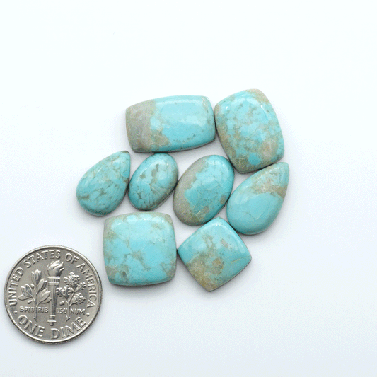 Add a touch of beauty to your collection with our stunning Pilot Mountain Turquoise Cabochons. Perfect for jewelry making each piece is truly one-of-a-kind.
