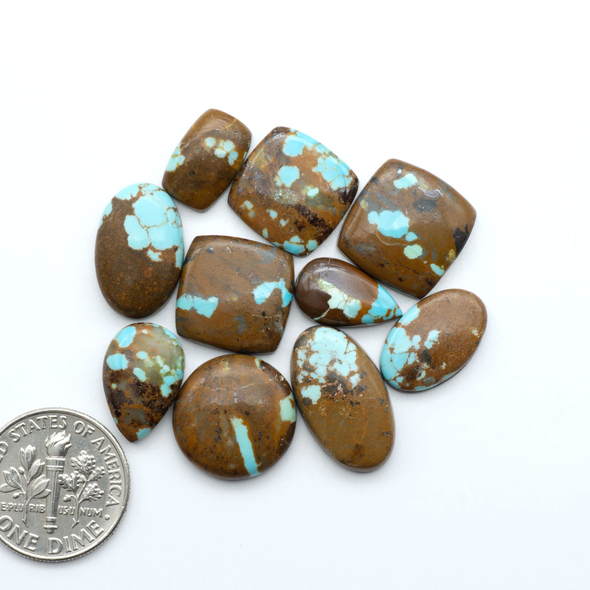 Number 8 Turquoise Cabochons have been selected for their quality and unique appearance. Don't miss the chance to add a one-of-a-kind piece to your collection.