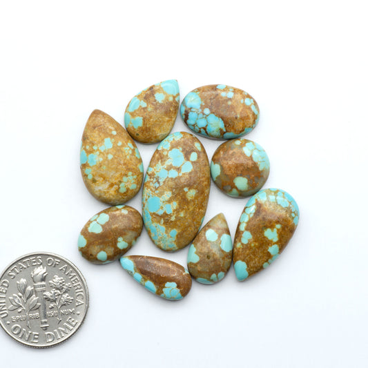 Number 8 Turquoise Cabochons have been selected for their quality and unique appearance. Don't miss the chance to add a one-of-a-kind piece to your collection.