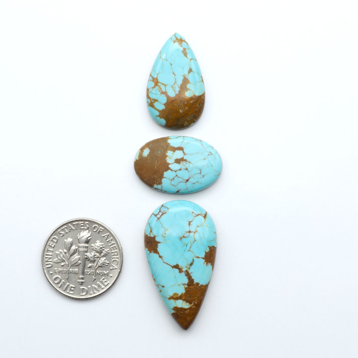 Number 8 Turquoise Cabochons have been selected for their quality and unique appearance. Don't miss the chance to add a one-of-a-kind piece to your collection.