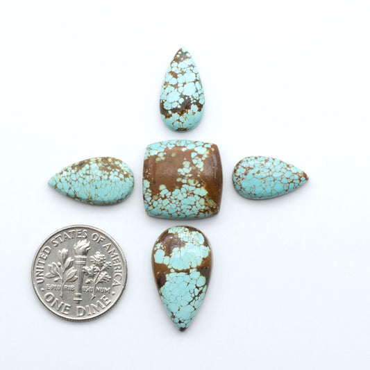 Number 8 Turquoise Cabochons have been selected for their quality and unique appearance. Don't miss the chance to add a one-of-a-kind piece to your collection.