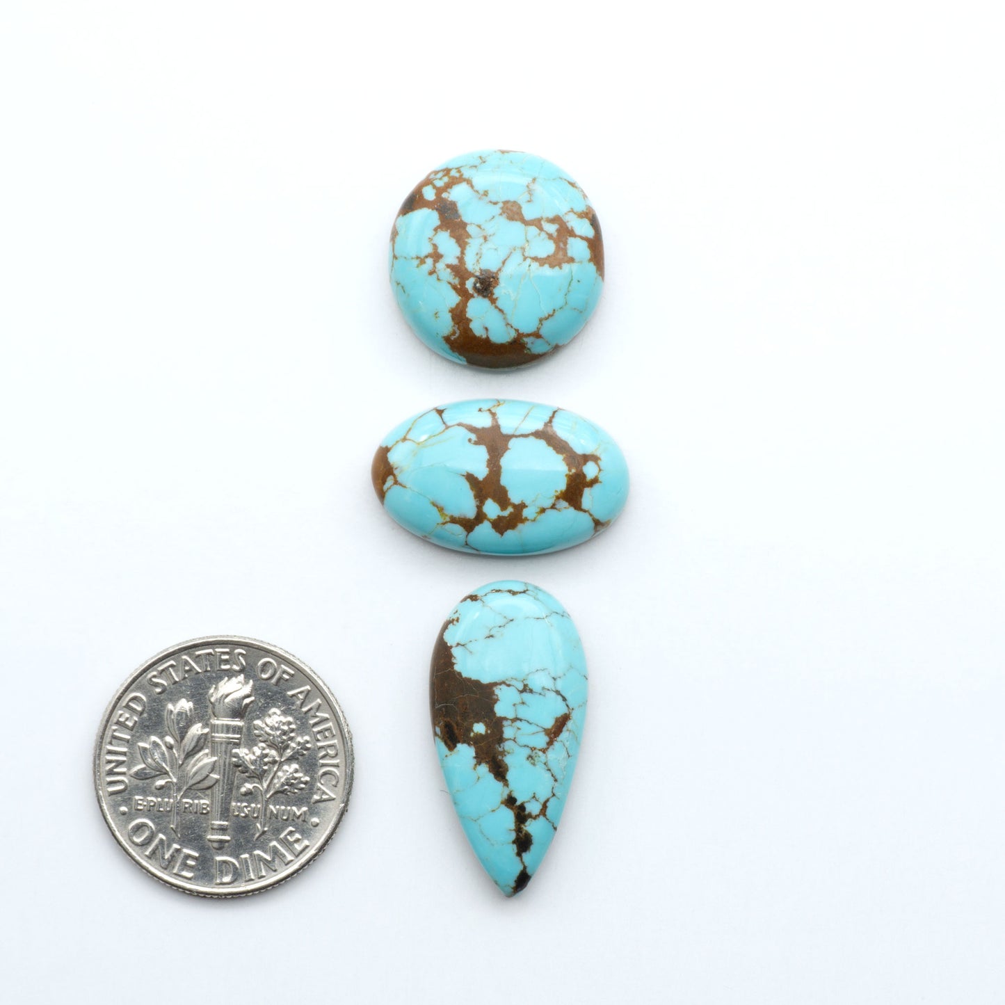 Number 8 Turquoise Cabochons have been selected for their quality and unique appearance. Don't miss the chance to add a one-of-a-kind piece to your collection.