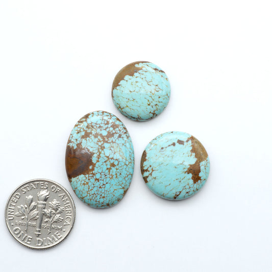 Number 8 Turquoise Cabochons have been selected for their quality and unique appearance. Don't miss the chance to add a one-of-a-kind piece to your collection.
