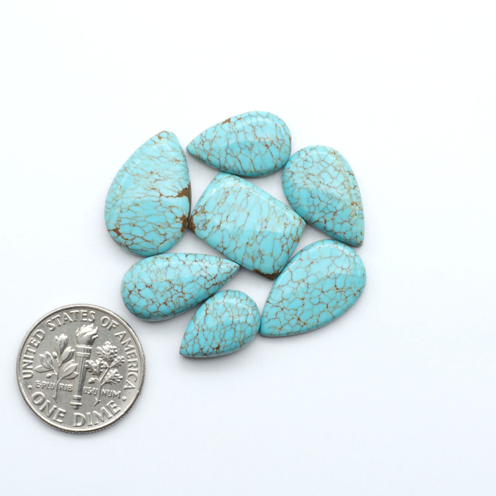 Number 8 Turquoise Cabochons have been selected for their quality and unique appearance. Don't miss the chance to add a one-of-a-kind piece to your collection.