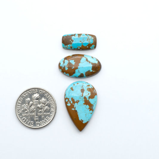 Number 8 Turquoise Cabochons have been selected for their quality and unique appearance. Don't miss the chance to add a one-of-a-kind piece to your collection.