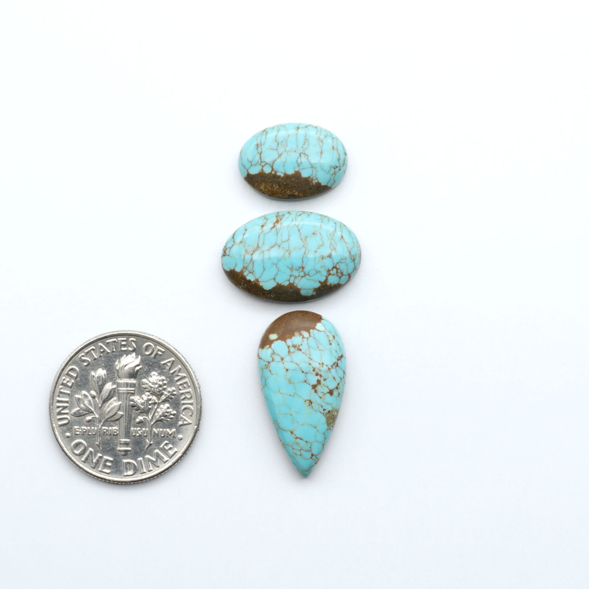 Number 8 Turquoise Cabochons have been selected for their quality and unique appearance. Don't miss the chance to add a one-of-a-kind piece to your collection.