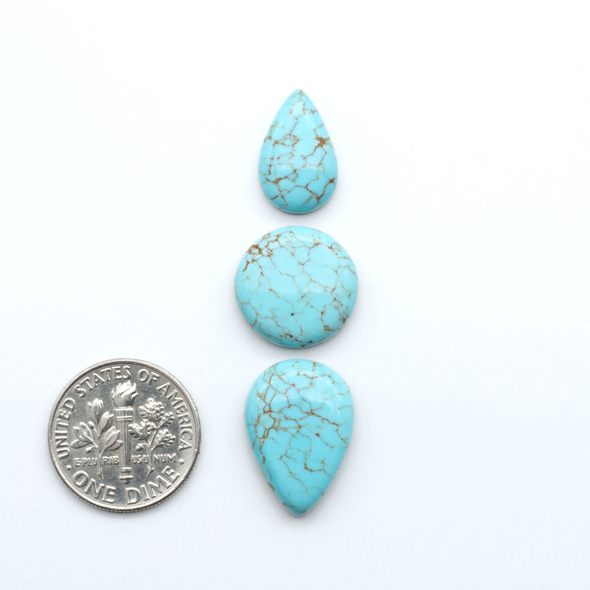 Number 8 Turquoise Cabochons have been selected for their quality and unique appearance. Don't miss the chance to add a one-of-a-kind piece to your collection.