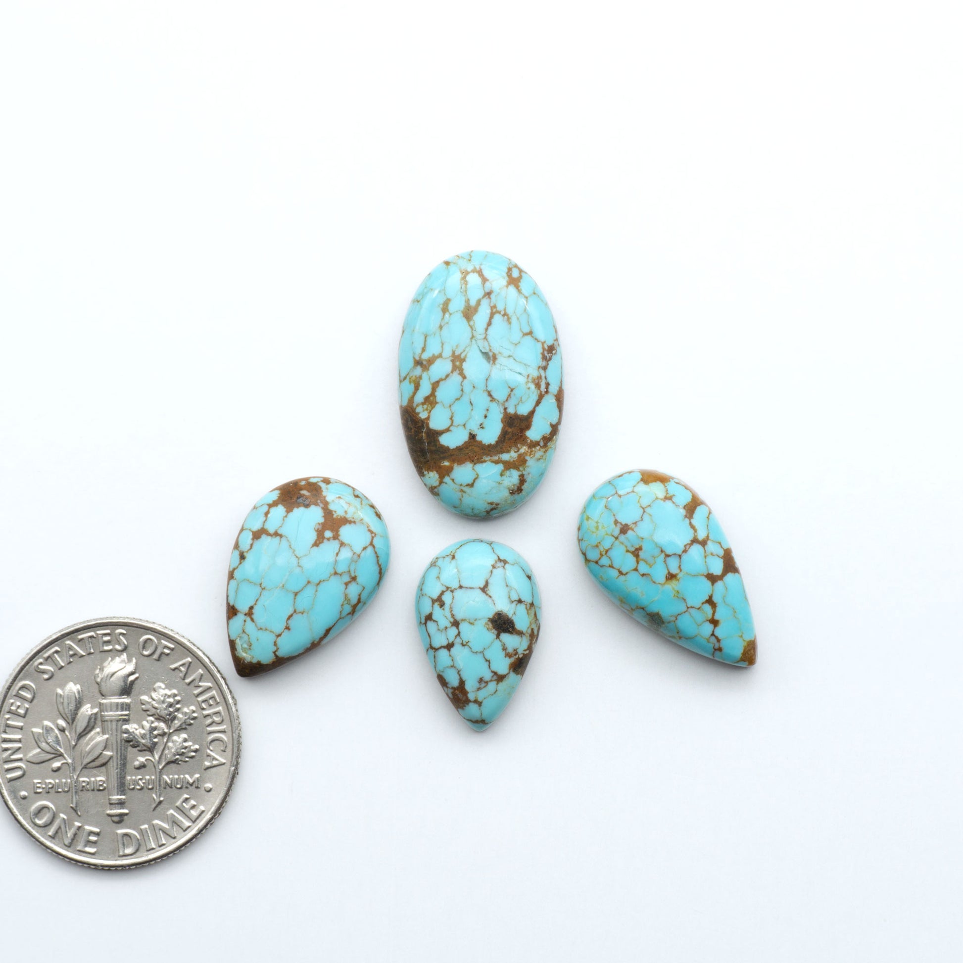 Number 8 Turquoise Cabochons have been selected for their quality and unique appearance. Don't miss the chance to add a one-of-a-kind piece to your collection.