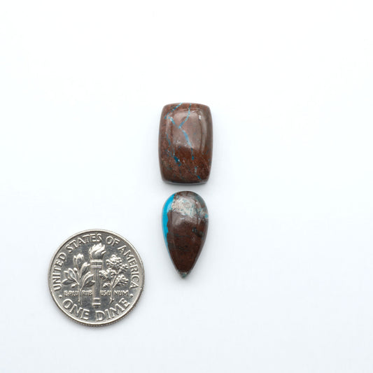Rare Bisbee Turquoise cabochons with rich blue color and classic brown matrix. Perfect for jewelry makers, collectors, and lovers of fine American turquoise.
