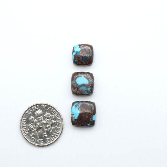 Rare Bisbee Turquoise cabochons with rich blue color and classic brown matrix. Perfect for jewelry makers, collectors, and lovers of fine American turquoise.
