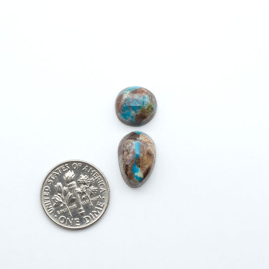 Rare Bisbee Turquoise cabochons with rich blue color and classic brown matrix. Perfect for jewelry makers, collectors, and lovers of fine American turquoise.
