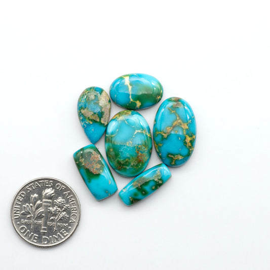 Sonoran Mountain Turquoise showcases a stunning blend of blue and green hues and natural patterns that make it a must-have for any jewelry collection.
