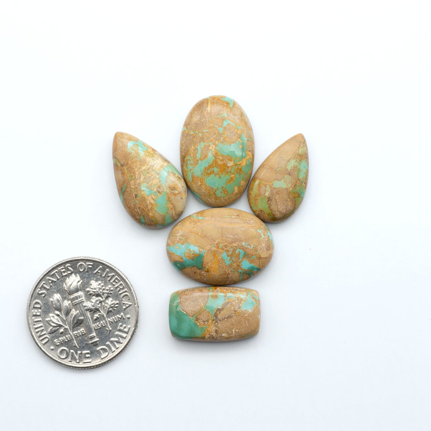 These Crow Springs Ribbon Turquoise Cabochons have a rich color and matrix that are sure to add a unique touch to a variety of jewelry pieces.