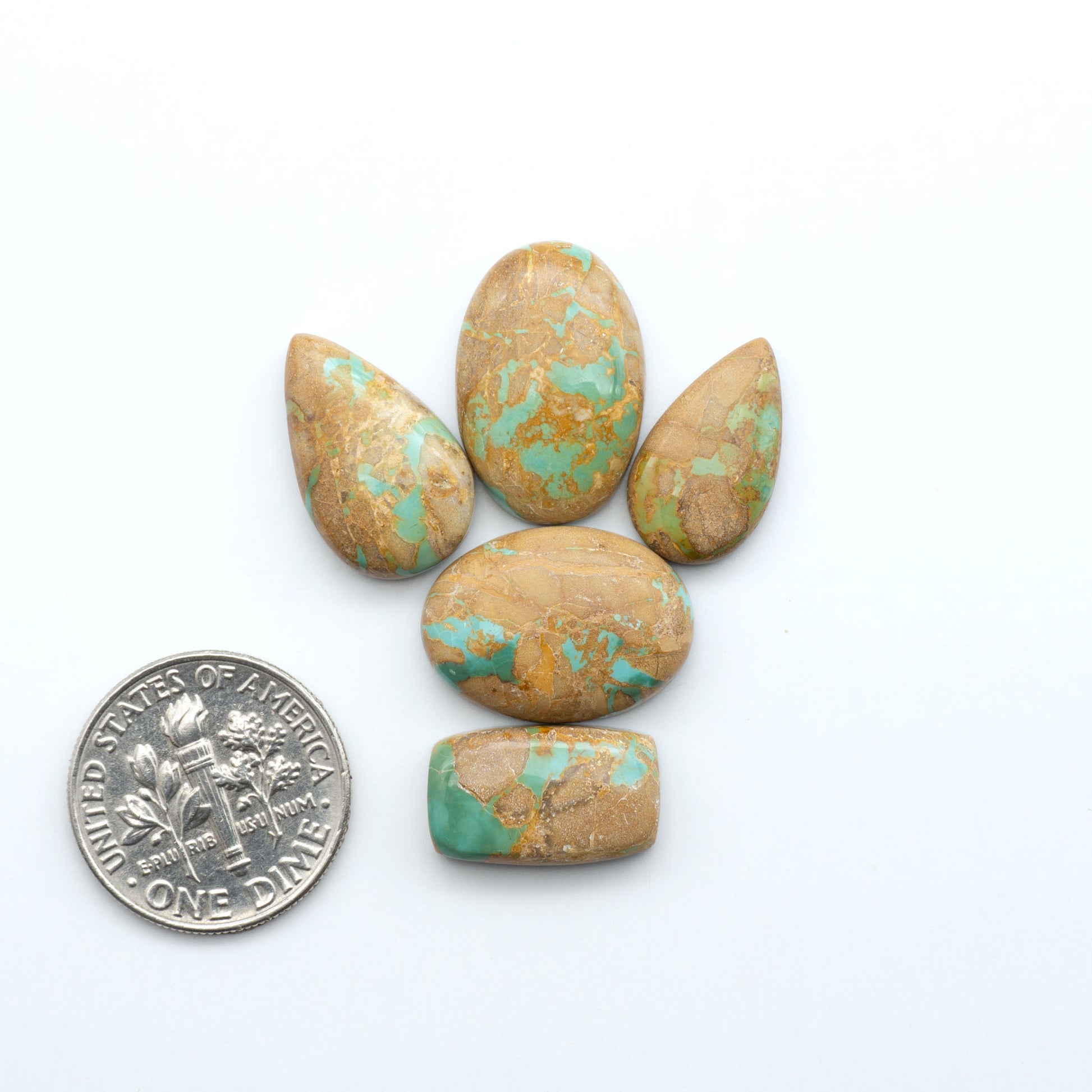 These Crow Springs Ribbon Turquoise Cabochons have a rich color and matrix that are sure to add a unique touch to a variety of jewelry pieces.