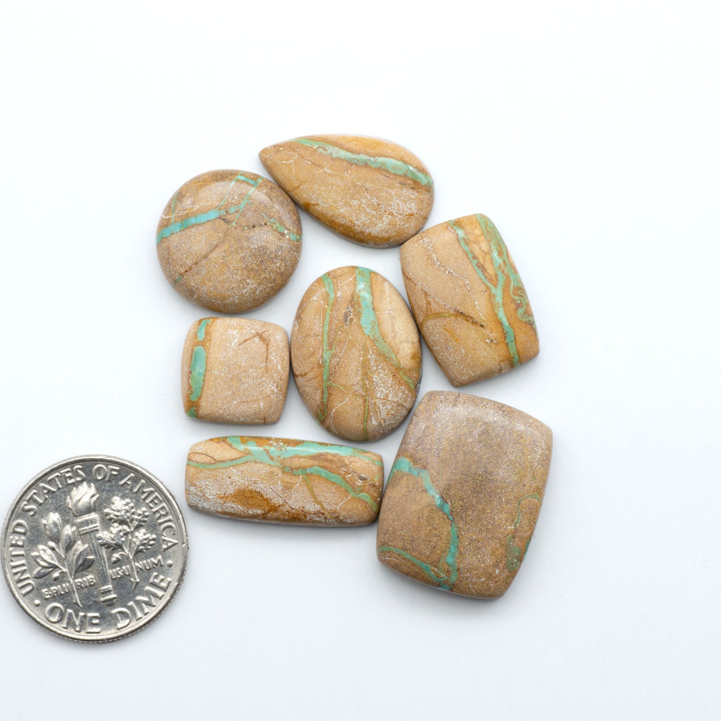 These Crow Springs Ribbon Turquoise Cabochons have a rich color and matrix that are sure to add a unique touch to a variety of jewelry pieces.