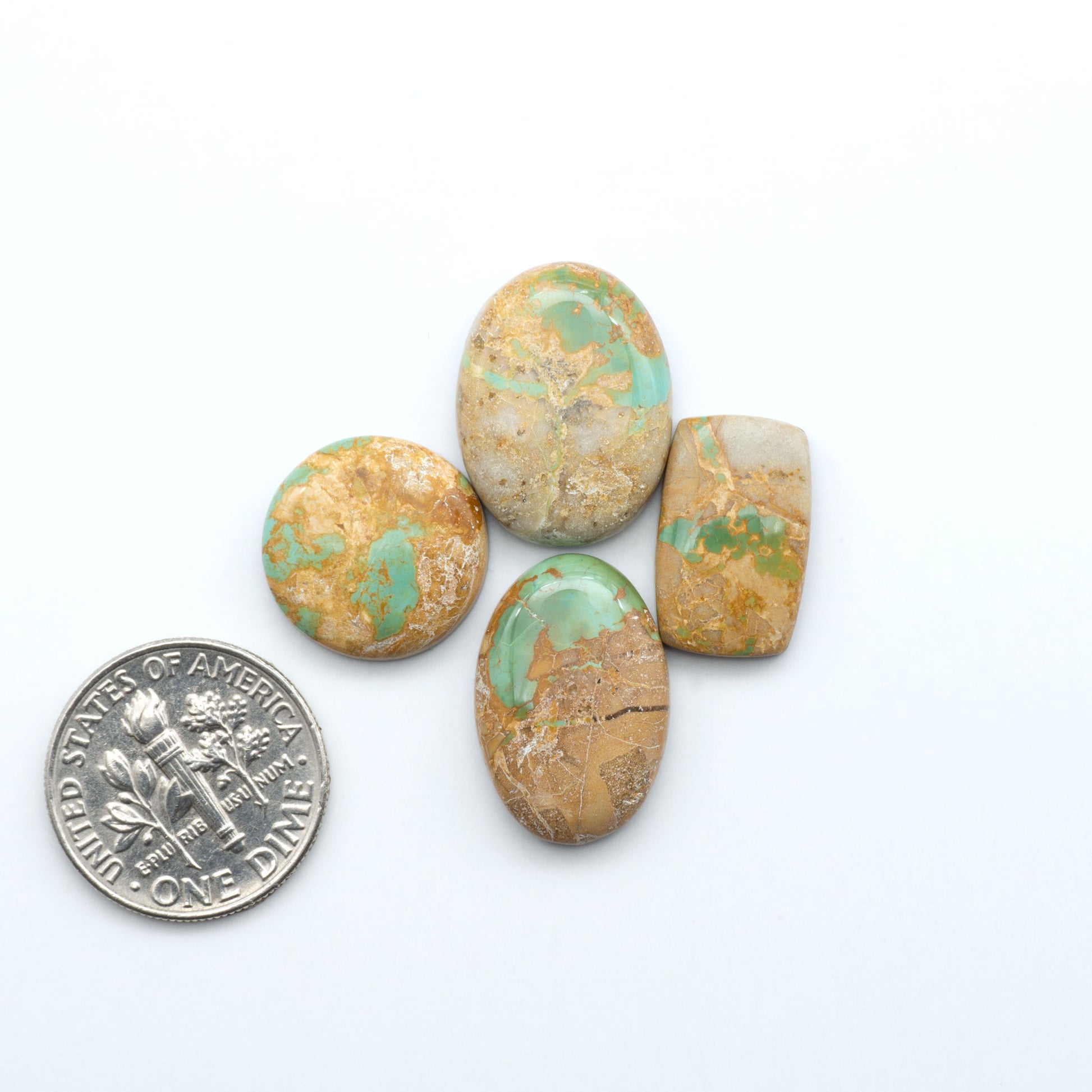 These Crow Springs Ribbon Turquoise Cabochons have a rich color and matrix that are sure to add a unique touch to a variety of jewelry pieces.