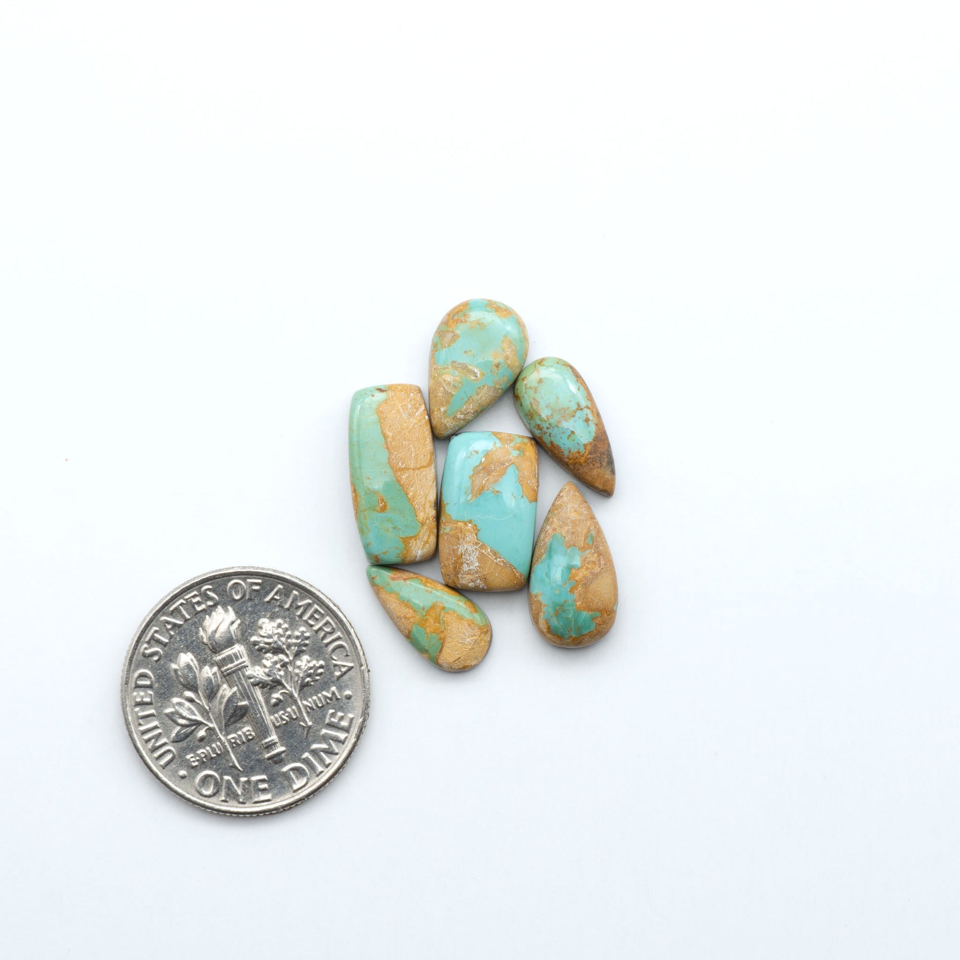 These Crow Springs Ribbon Turquoise Cabochons have a rich color and matrix that are sure to add a unique touch to a variety of jewelry pieces.
