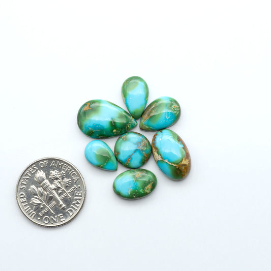 Sonoran Mountain Turquoise showcases a stunning blend of blue and green hues and natural patterns that make it a must-have for any jewelry collection.