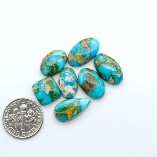 Sonoran Mountain Turquoise showcases a stunning blend of blue and green hues and natural patterns that make it a must-have for any jewelry collection.