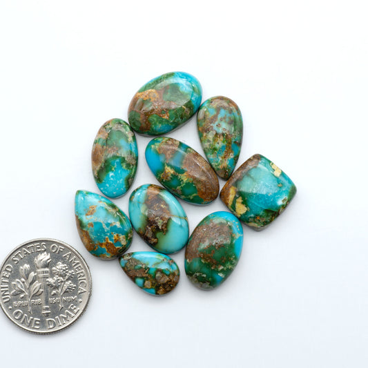 Sonoran Mountain Turquoise showcases a stunning blend of blue and green hues and natural patterns that make it a must-have for any jewelry collection.