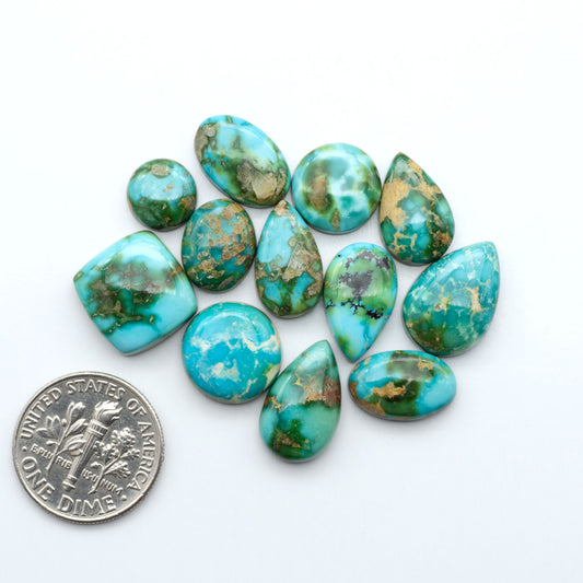 Sonoran Mountain Turquoise showcases a stunning blend of blue and green hues and natural patterns that make it a must-have for any jewelry collection.