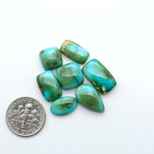Sonoran Mountain Turquoise showcases a stunning blend of blue and green hues and natural patterns that make it a must-have for any jewelry collection.