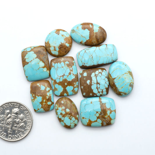 Number 8 Turquoise Cabochons have been selected for their quality and unique appearance. Don't miss the chance to add a one-of-a-kind piece to your collection.