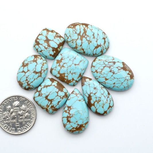 Number 8 Turquoise Cabochons have been selected for their quality and unique appearance. Don't miss the chance to add a one-of-a-kind piece to your collection.