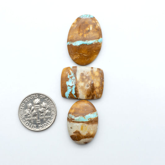 These Crow Springs Ribbon Turquoise Cabochons have a rich color and matrix that are sure to add a unique touch to a variety of jewelry pieces.