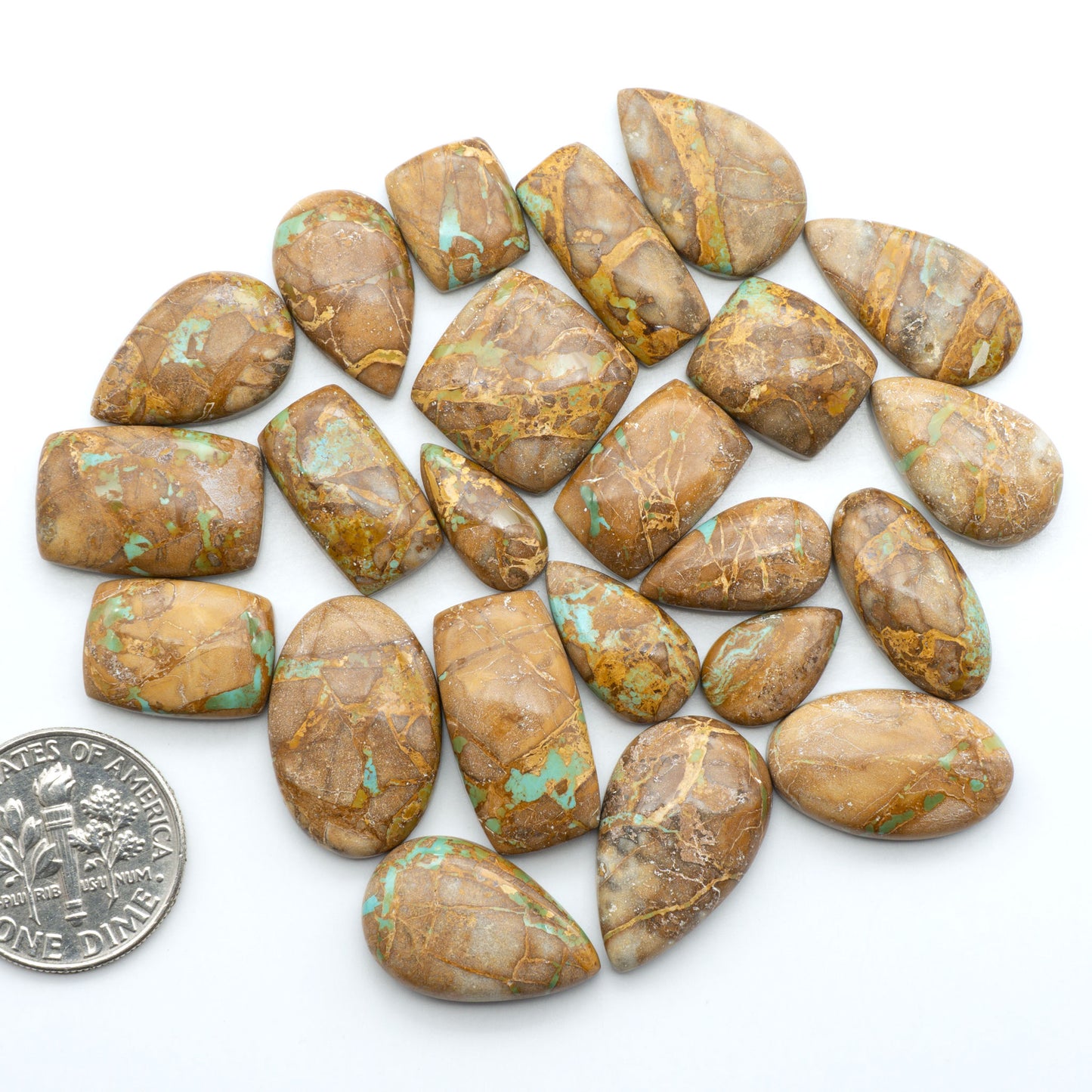These Crow Springs Ribbon Turquoise Cabochons have a rich color and matrix that are sure to add a unique touch to a variety of jewelry pieces.