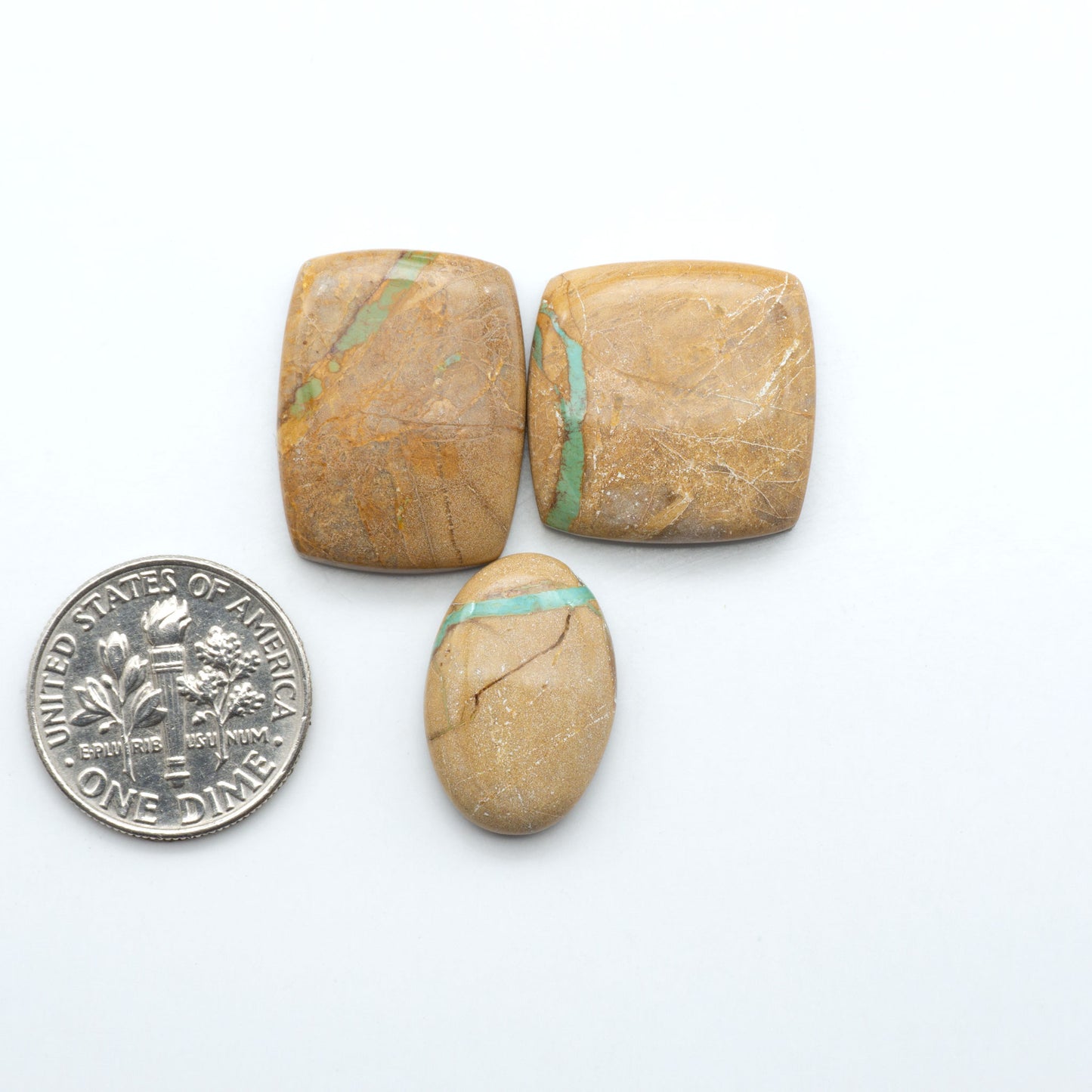 These Crow Springs Ribbon Turquoise Cabochons have a rich color and matrix that are sure to add a unique touch to a variety of jewelry pieces.