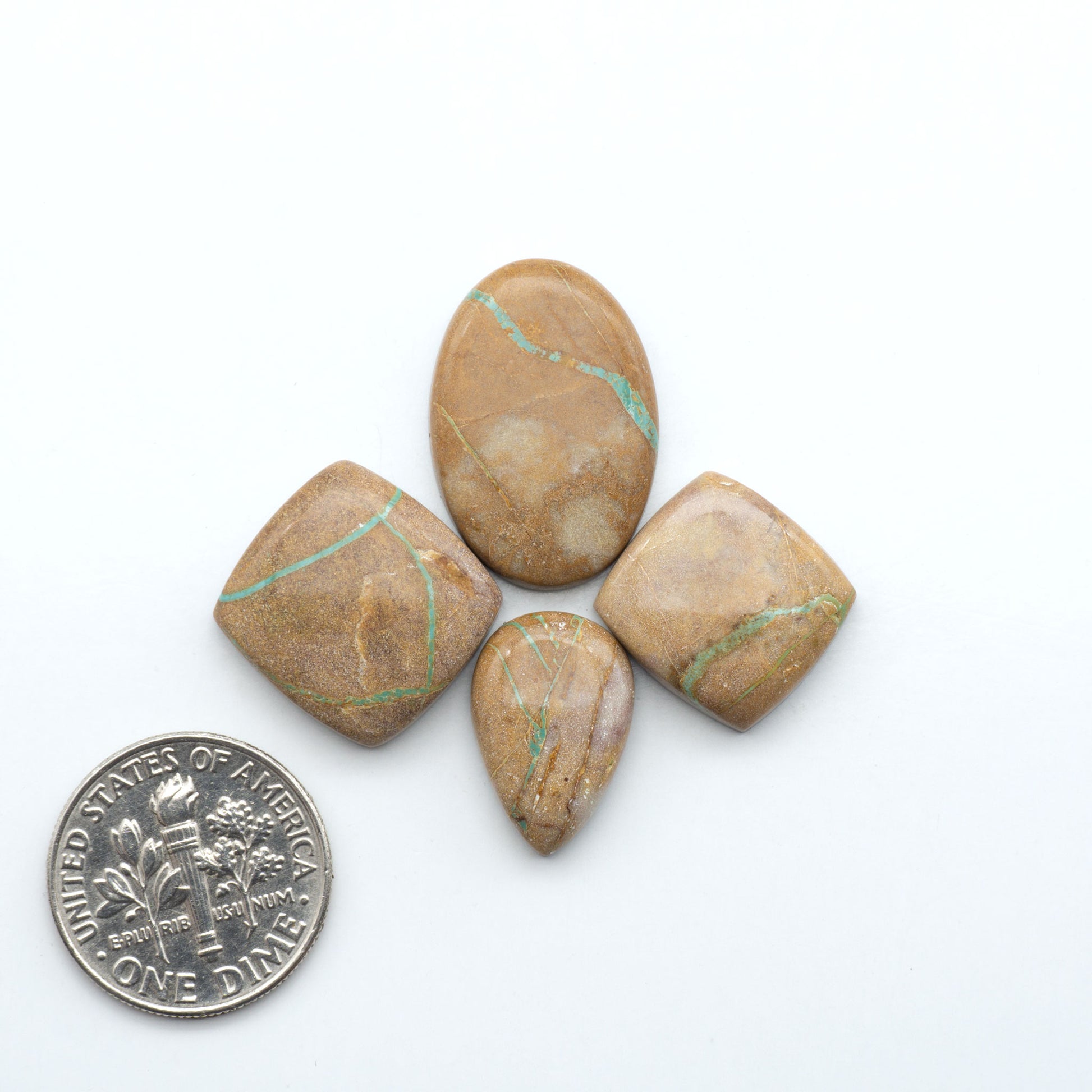 These Crow Springs Ribbon Turquoise Cabochons have a rich color and matrix that are sure to add a unique touch to a variety of jewelry pieces.