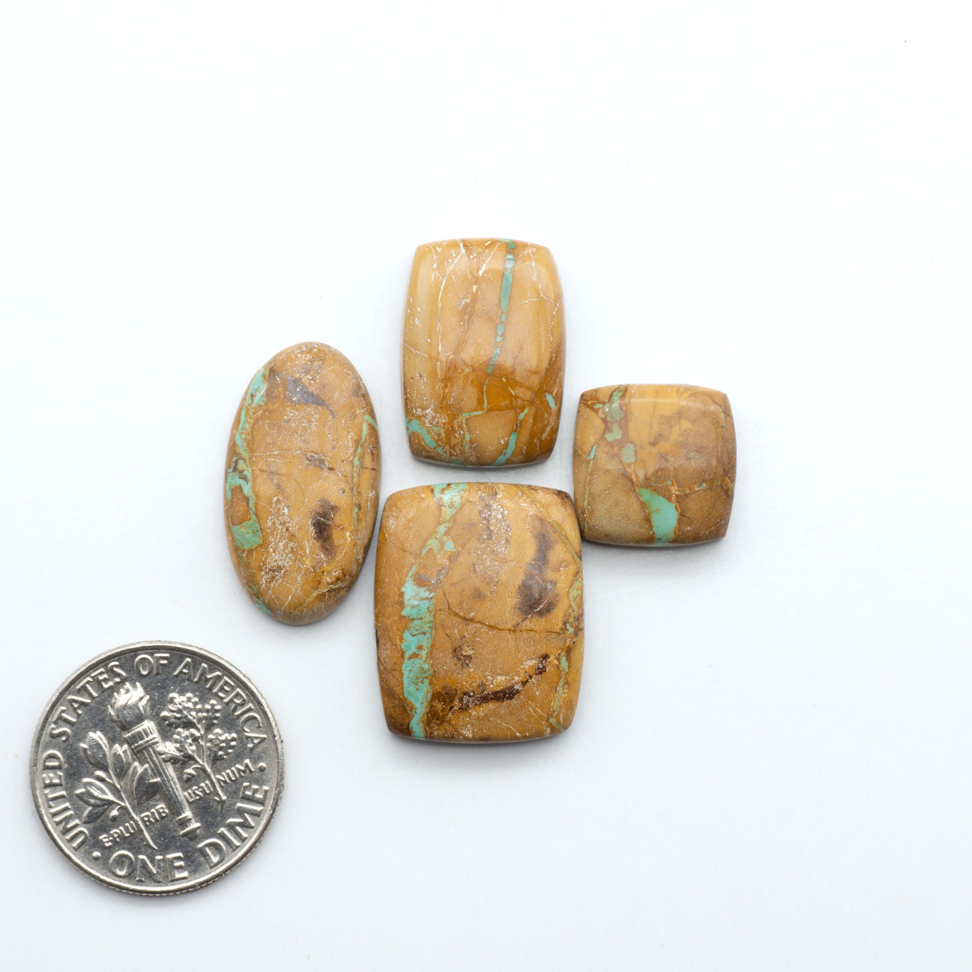 These Crow Springs Ribbon Turquoise Cabochons have a rich color and matrix that are sure to add a unique touch to a variety of jewelry pieces.