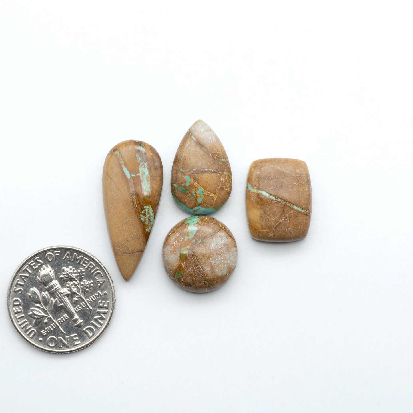 These Crow Springs Ribbon Turquoise Cabochons have a rich color and matrix that are sure to add a unique touch to a variety of jewelry pieces.