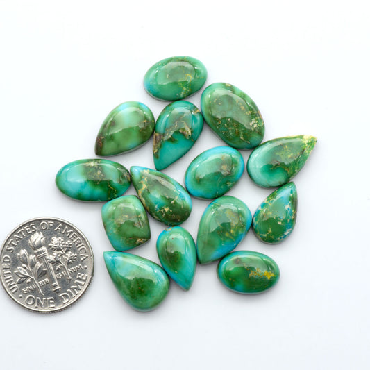 Sonoran Mountain Turquoise showcases a stunning blend of blue and green hues and natural patterns that make it a must-have for any jewelry collection.