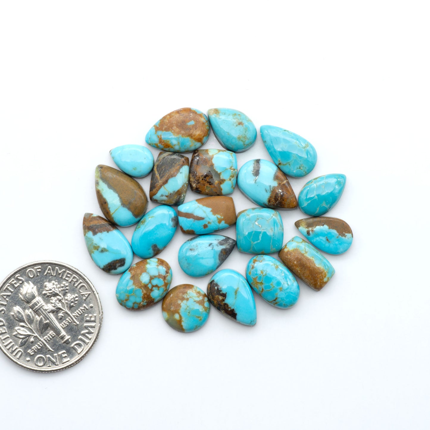 Number 8 Turquoise Cabochons have been selected for their quality and unique appearance. Don't miss the chance to add a one-of-a-kind piece to your collection.