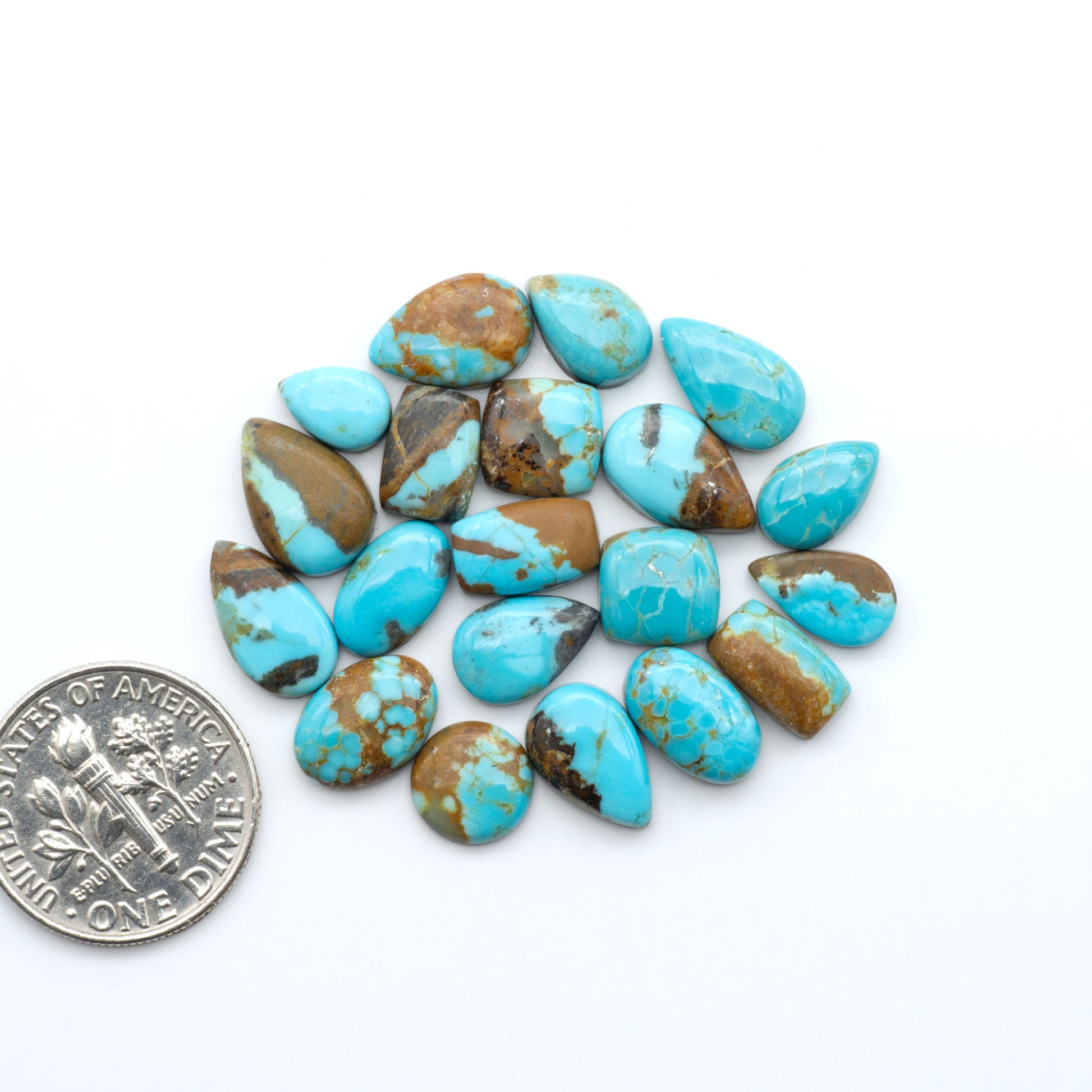 Number 8 Turquoise Cabochons have been selected for their quality and unique appearance. Don't miss the chance to add a one-of-a-kind piece to your collection.