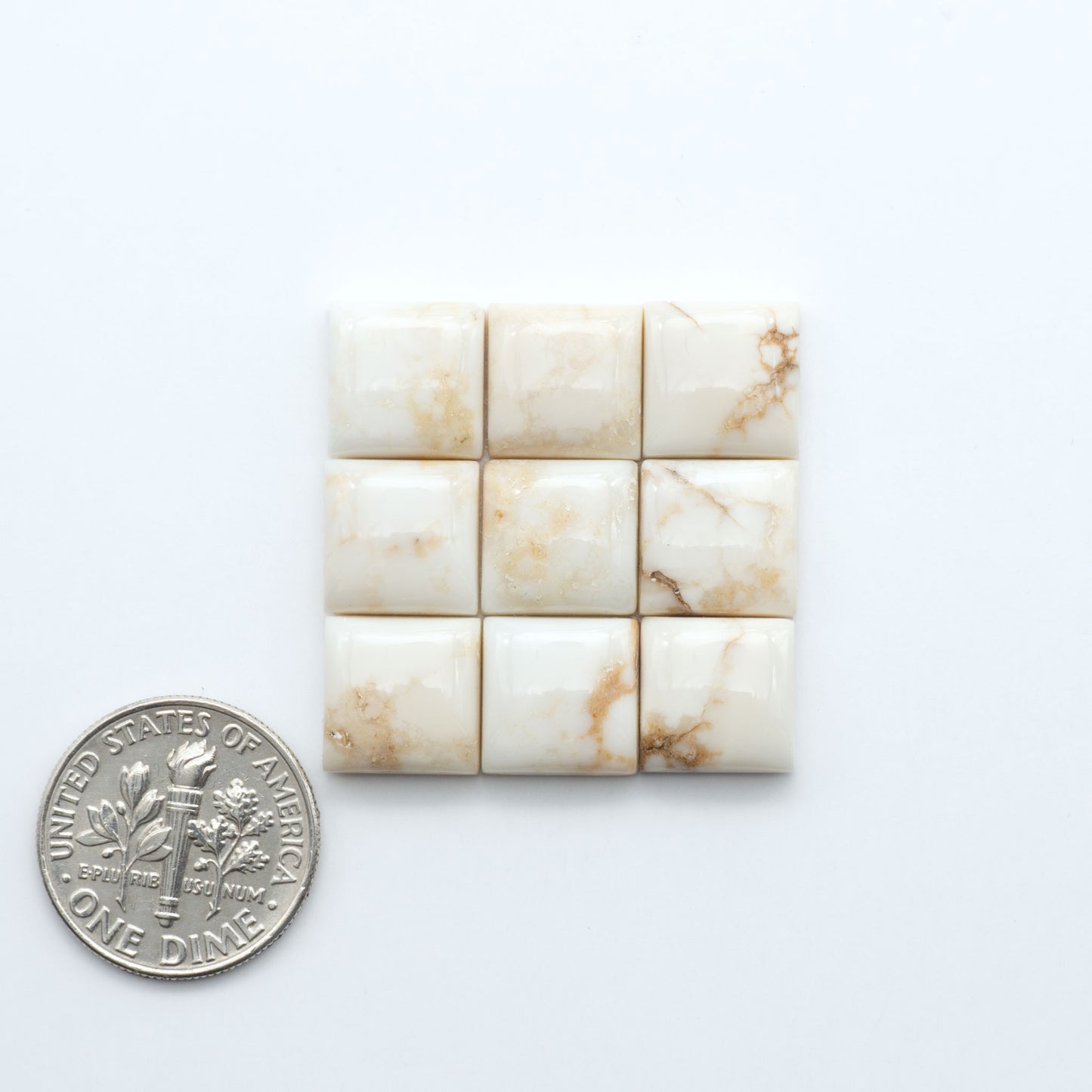 Magnesite Cabochons are a must-have for jewelry makers. These stones feature a unique blend of white and brown making them perfect for a variety of designs.
