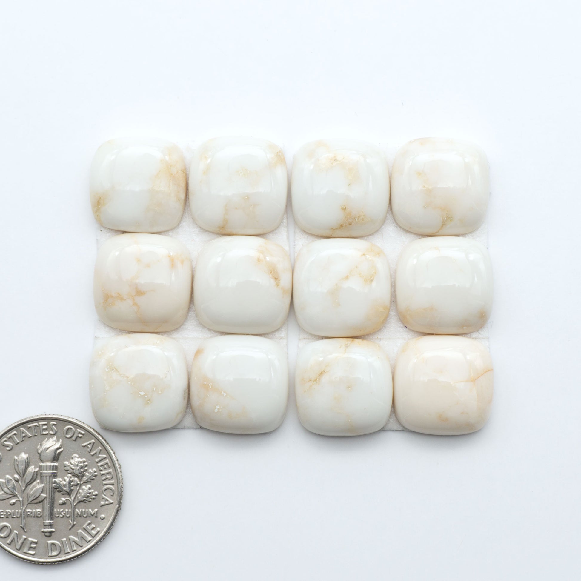 Magnesite Cabochons are a must-have for jewelry makers. These stones feature a unique blend of white and brown making them perfect for a variety of designs.
