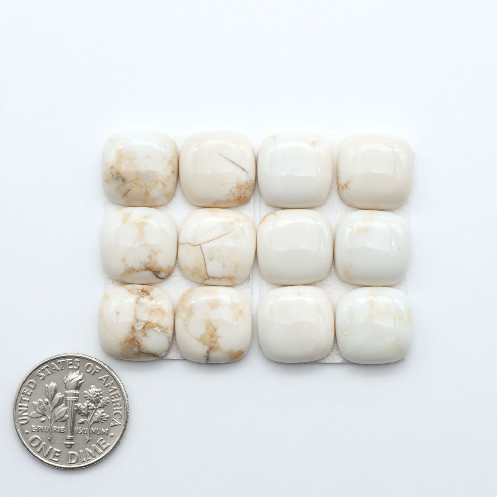 Magnesite Cabochons are a must-have for jewelry makers. These stones feature a unique blend of white and brown making them perfect for a variety of designs.
