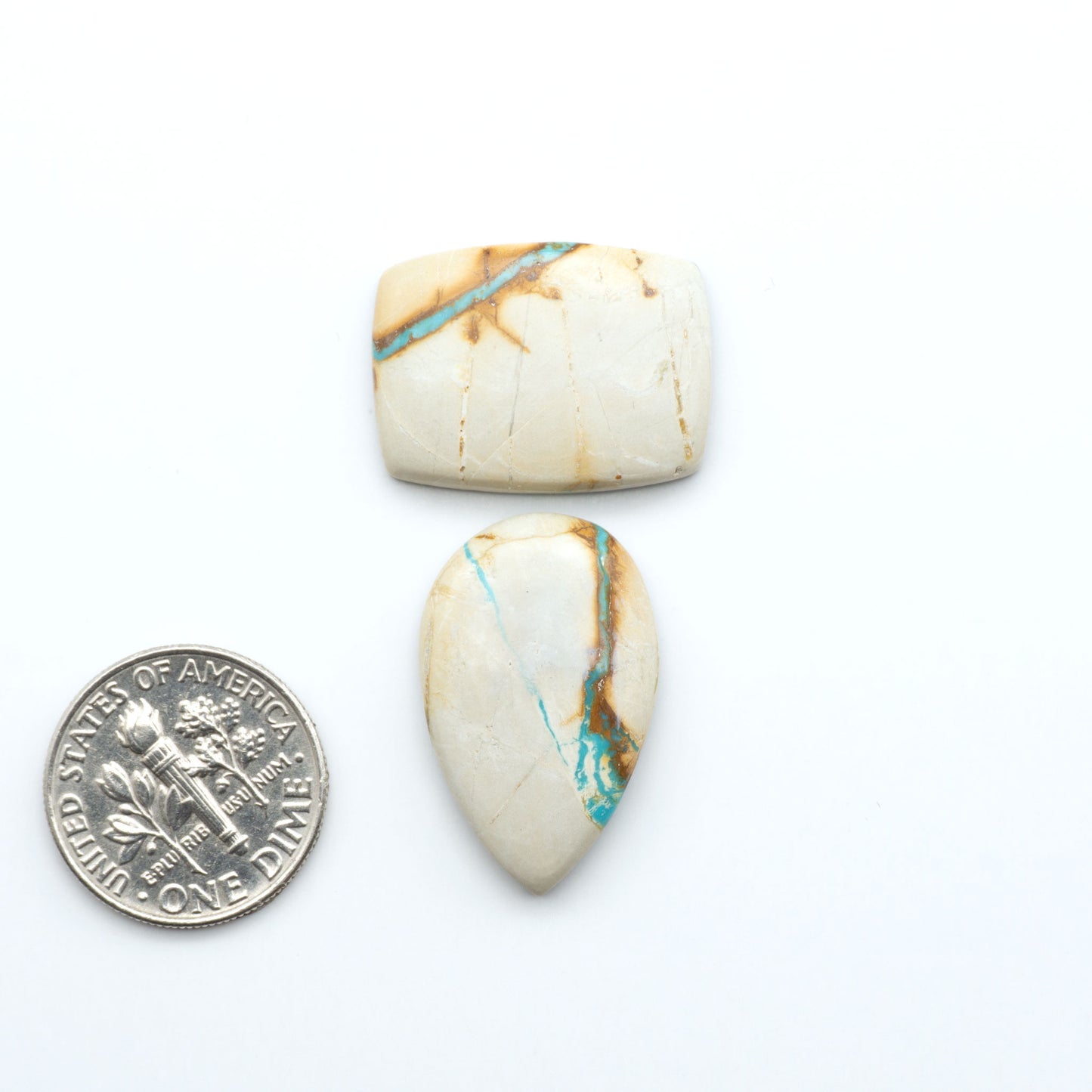 These Crow Springs Ribbon Turquoise Cabochons have a rich color and matrix that are sure to add a unique touch to a variety of jewelry pieces.