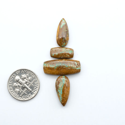 These Crow Springs Ribbon Turquoise Cabochons have a rich color and matrix that are sure to add a unique touch to a variety of jewelry pieces.