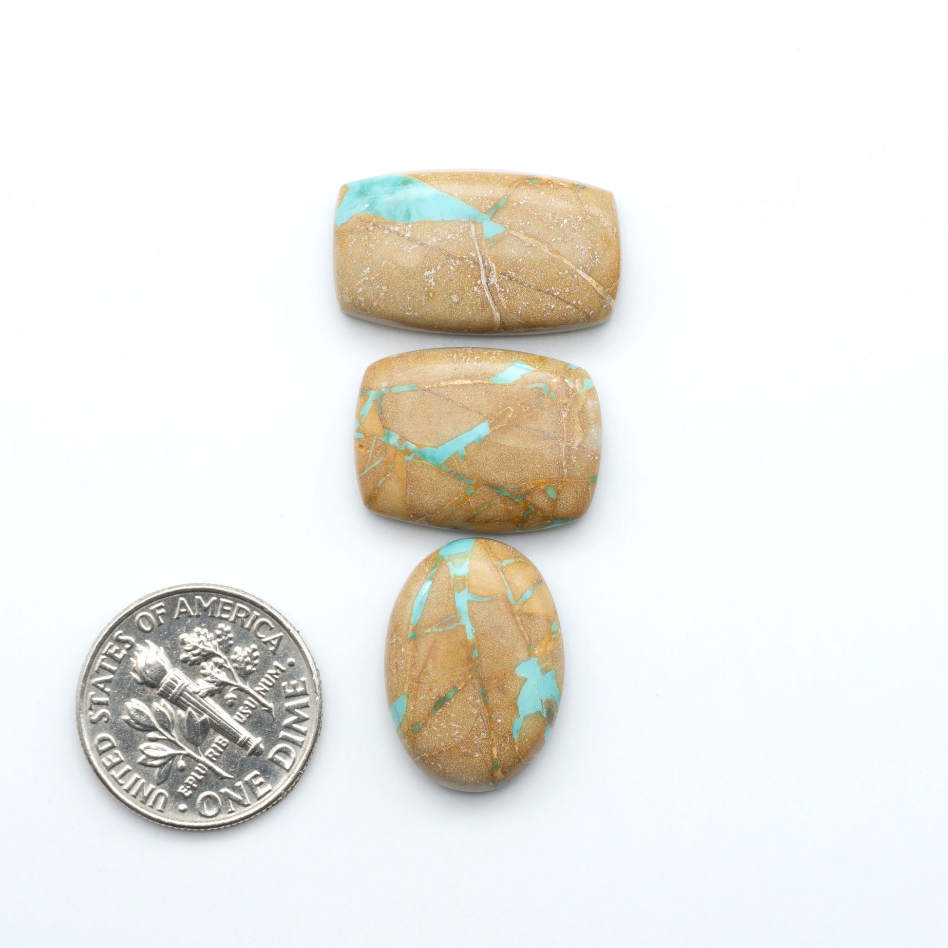 These Crow Springs Ribbon Turquoise Cabochons have a rich color and matrix that are sure to add a unique touch to a variety of jewelry pieces.