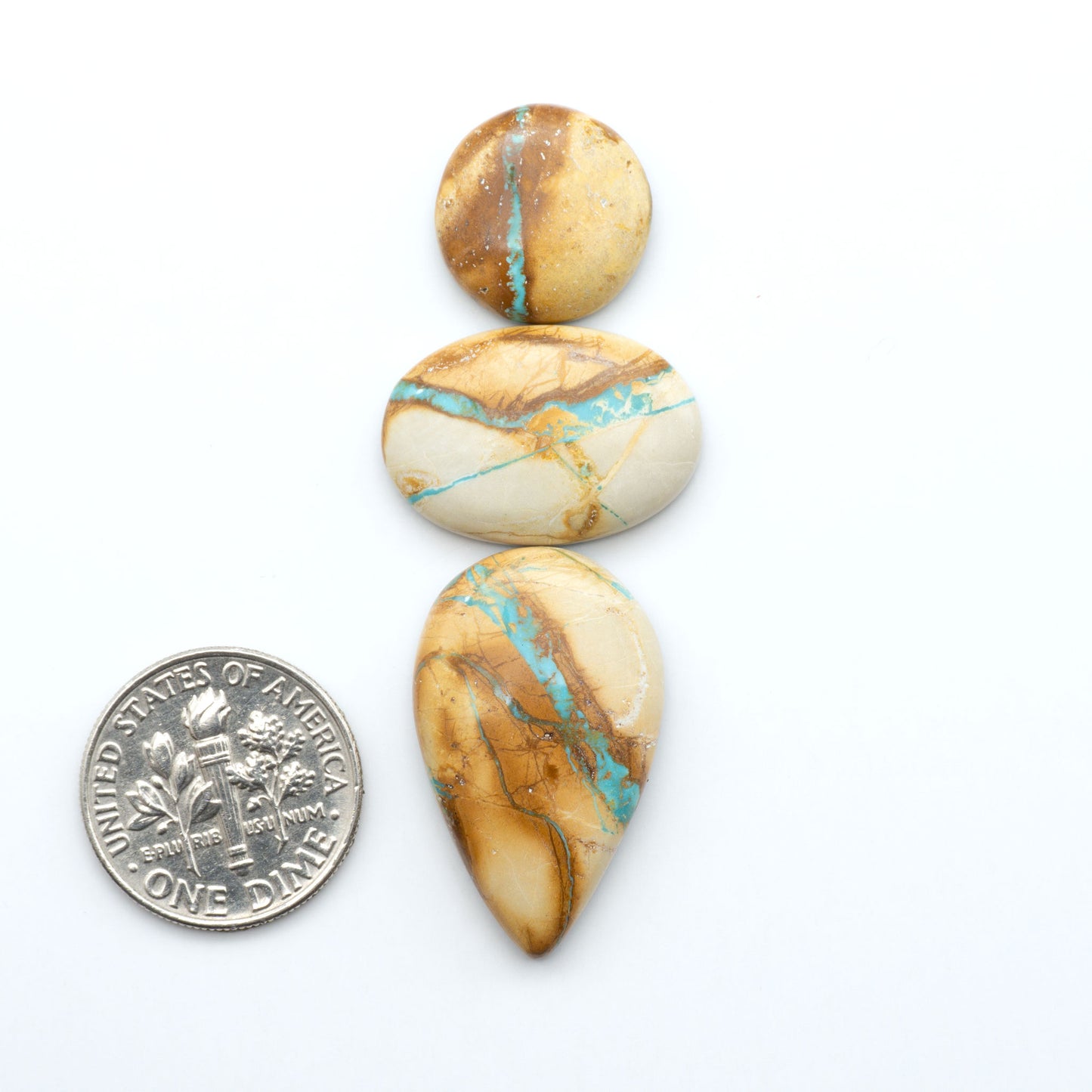 These Crow Springs Ribbon Turquoise Cabochons have a rich color and matrix that are sure to add a unique touch to a variety of jewelry pieces.