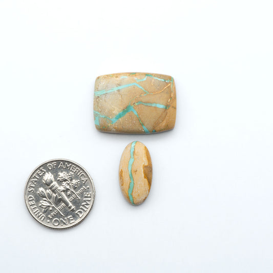 These Crow Springs Ribbon Turquoise Cabochons have a rich color and matrix that are sure to add a unique touch to a variety of jewelry pieces.